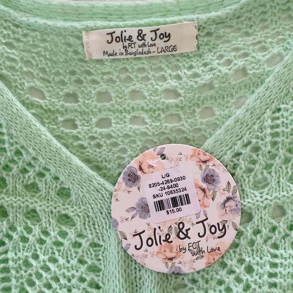 NWT Jolie & Joy knit top mint green Large - Picture 2 of 6